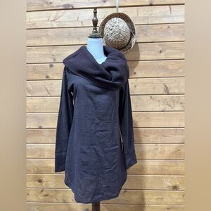 Celtic Fusion Handmade Irish Design Oversized Cowl Neck Tunic Folklore Brown M